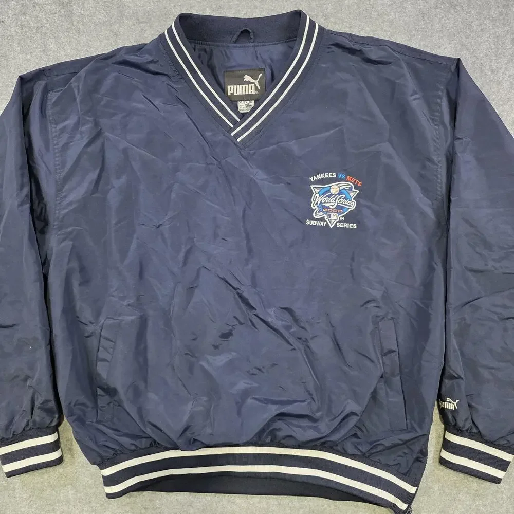 Vintage New York Yankees Vs Mets Jacket Mens XL Blue MLB‎ World Series Puma 2000